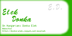 elek donka business card